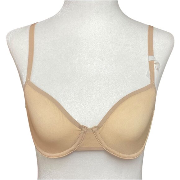 Aerie Smoothez Mesh Unlined Bra Balconette Coverage Size 32B Beige - Picture 1 of 4